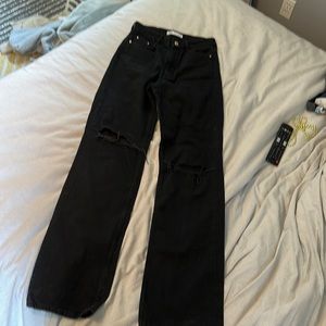 zara black ripped jeans